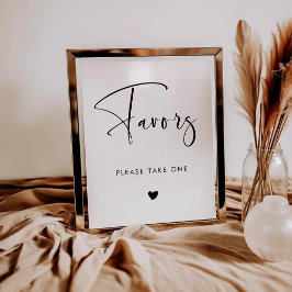 Póster Firma elegante y moderna de los favores de boda