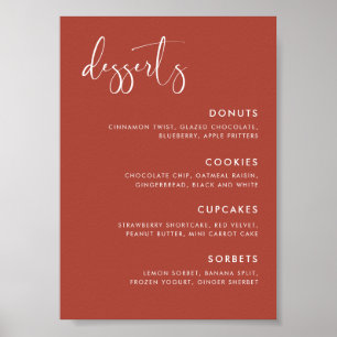 Póster Firma elegante y moderna del bar de postres Boda T