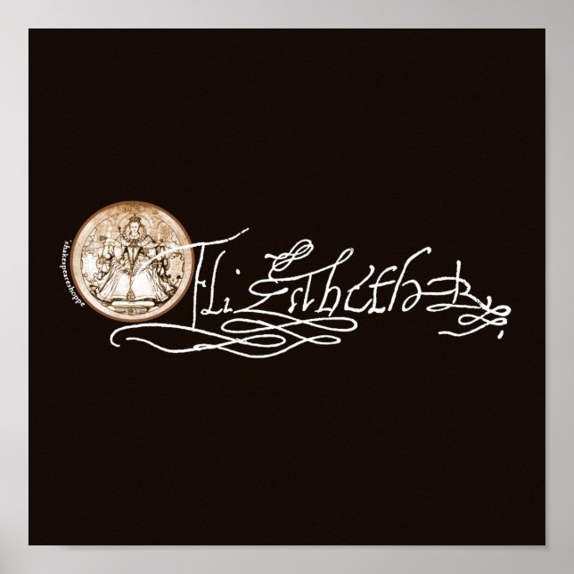 Póster Firma Elizabeth I (versión 2) (Frente)