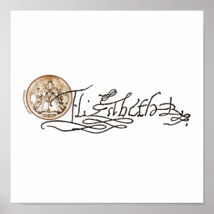 Póster Firma Elizabeth I (versión 2)