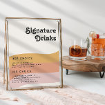 Póster Firma estilo arcoiris de Retro 70 moderna bebe Rót<br><div class="desc">Este moderno y retro símbolo de bebidas arco iris de los años 70 es perfecto para su sencillo naranja vintage, oro rosa y boda rosado. Diseñado con elementos de un arco boho clásico y colorido y rayas minimalistas gruesas. El diseño tiene un toque de playa tropical abstracto único, ideal para...</div>