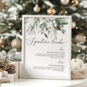 Póster Firma Evergreen bebe boda de invierno
