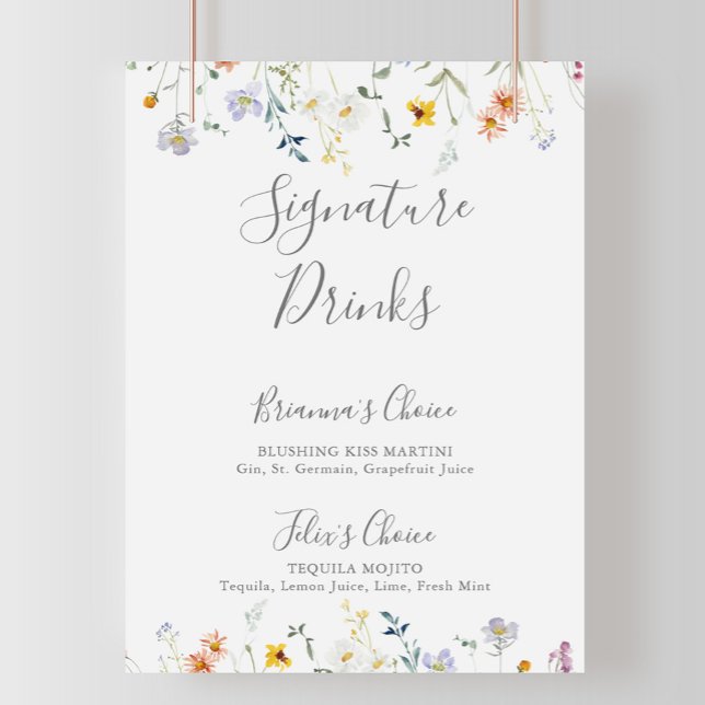 Póster Firma floral multicolor silvestre bebidas Rótulo (Subido por el creador)