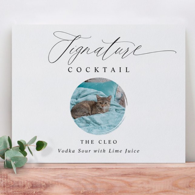 Póster Firma Mascota de Rótulo de cócteles Foto Boda eleg (Subido por el creador)