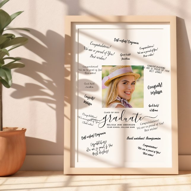 Póster Firma moderna de invitado de foto de graduación (Subido por el creador)
