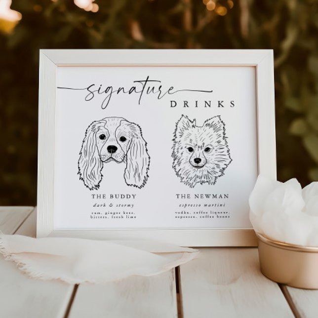 Póster Firma moderna de perro bebe Boda Mascota Rótulo (Subido por el creador)