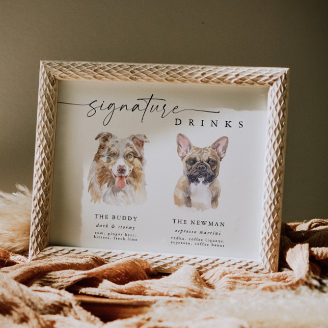 Póster Firma moderna de perro bebe Boda Mascota Rótulo (Subido por el creador)