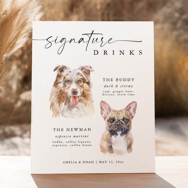 Póster Firma moderna de perro bebe Boda Mascota Rótulo (Subido por el creador)