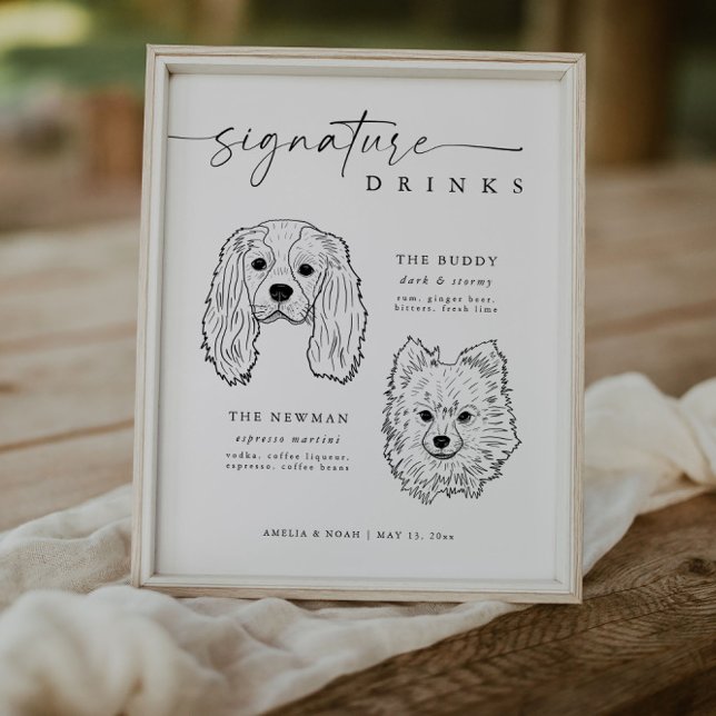 Póster Firma moderna de perro bebe Boda Mascota Rótulo (Subido por el creador)