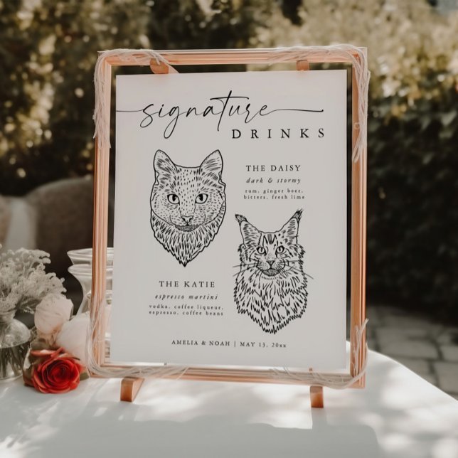 Póster Firma moderna para gato Bebe Rótulo de bar Mascota (Subido por el creador)