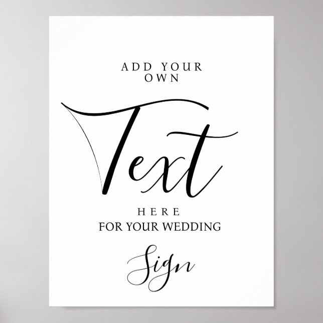 Póster Firma moderna personalizada de fiesta de boda (Frente)
