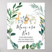 Firma Safari Greenery Wreath Baby Shower Mimosa