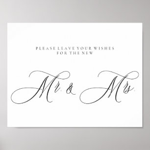 Póster Firma sencilla de Mr Mrs con caligrafía