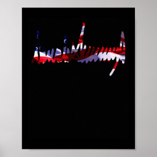 Póster Firma Trump Bandera Estadounidense 4 De Julio De 2