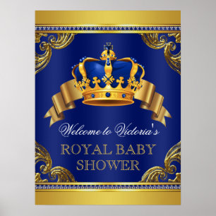 Póster Firmas de bienvenida de Fancy Prince Baby Shower