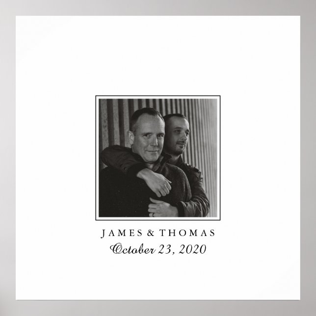 Póster Firmas de invitados elegantemente Bodas de fotogra (Frente)