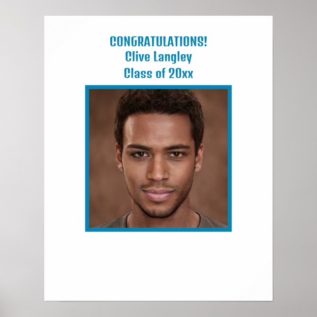 Póster Firmas editables de fotos para graduados (Frente)