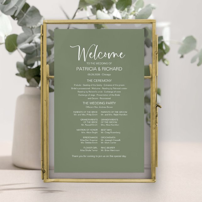 Póster Firme moderno de programa de boda con caligrafía (Subido por el creador)