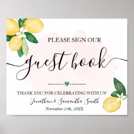 Póster Firme nuestro Libro de Invitados de Regalo de Boda