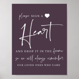 Póster Firme un Corazón | Libro de Firmas de Boda