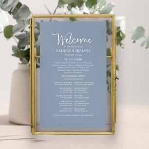 Póster Firme y Moderno Letrero de Programa de Boda con Ca