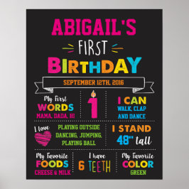 Póster First Birthday Milestone Poster