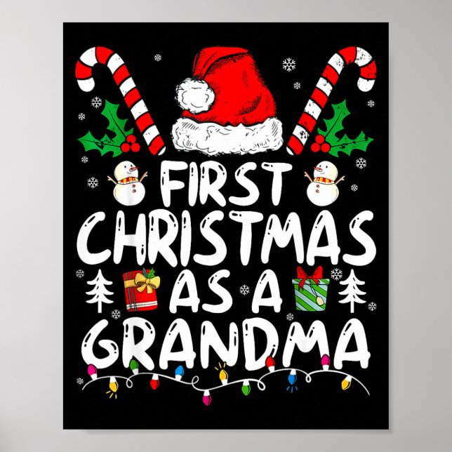 Póster First Christmas As A Grandma New Grandma  (Frente)