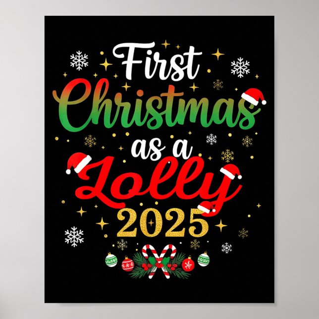 Póster First Christmas As A Lolly 2025 New Mommy Xmas  (Frente)