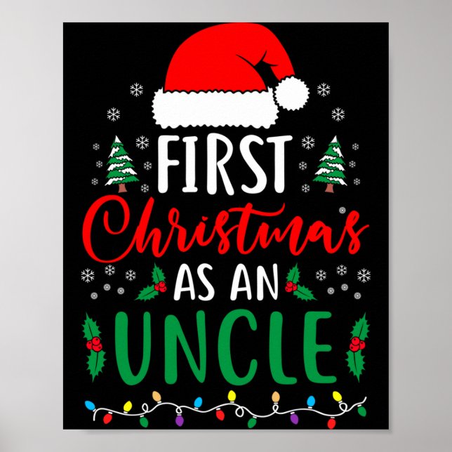 Póster First Christmas As An Uncle New Parents Xmas Match (Frente)