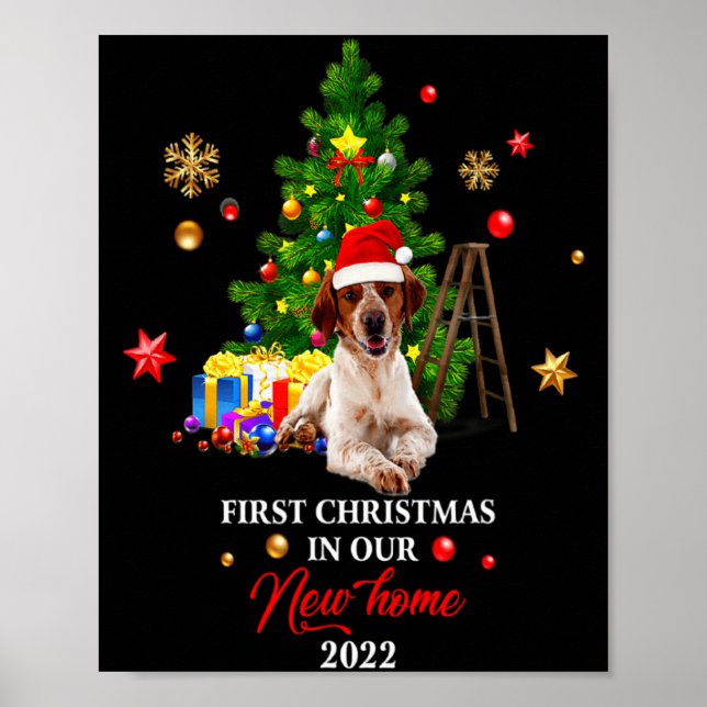 Póster First Christmas In Our New Home Xmas Beagle Dog T  (Frente)