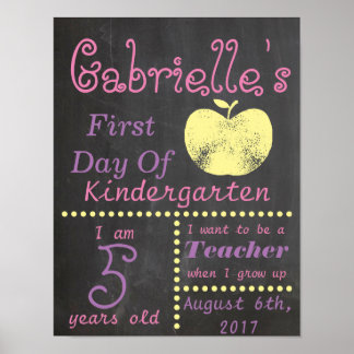 Póster First Day of School Chalkboard Poster