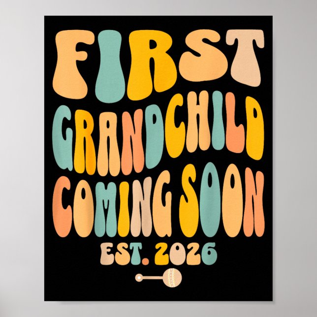Póster First Granhild Coming Soon 2026 Baby Announcement  (Frente)