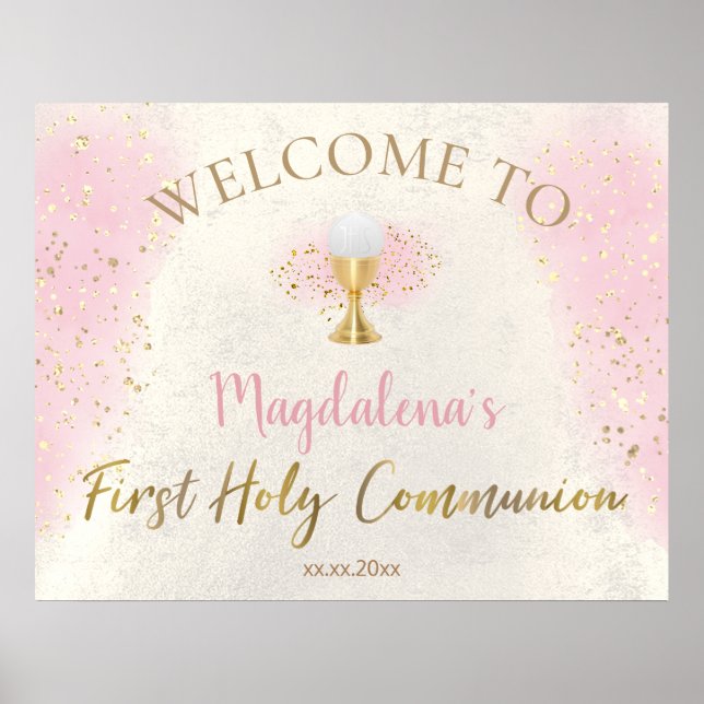 Póster First Holy Communion girl welcome  (Frente)