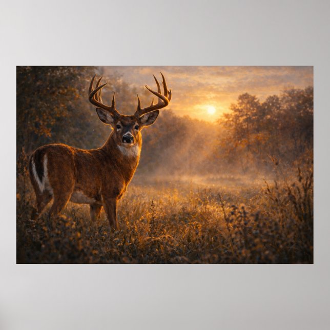 Póster First Light | Whitetail Deer Art | Poster (Frente)