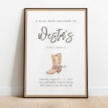 Póster First Rodeo Neutral Southern Cowboy Birthday Poste<br><div class="desc">Saddle up! This modern watercolor cowboy design is for the southern wild west lover in all of us. This design features modern neutral colors in a watercolor application, and is fully customizable - make this southern-chic design truly your own, for any event! If you're looking for a unique and adorable...</div>
