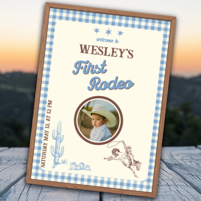 Póster First Rodeo Wild West 1st Birthday Welcome Poster (First Rodeo Wild West 1st Birthday Welcome Poster
)