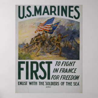 Póster First To Fight USMC Poster