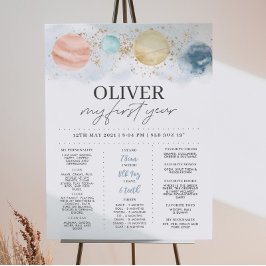 Póster First Trip Around The Sun Boys Birthday Milestone