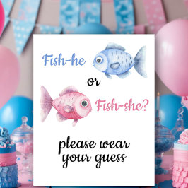 Póster Fish Gender Reveal - Please wear your guess