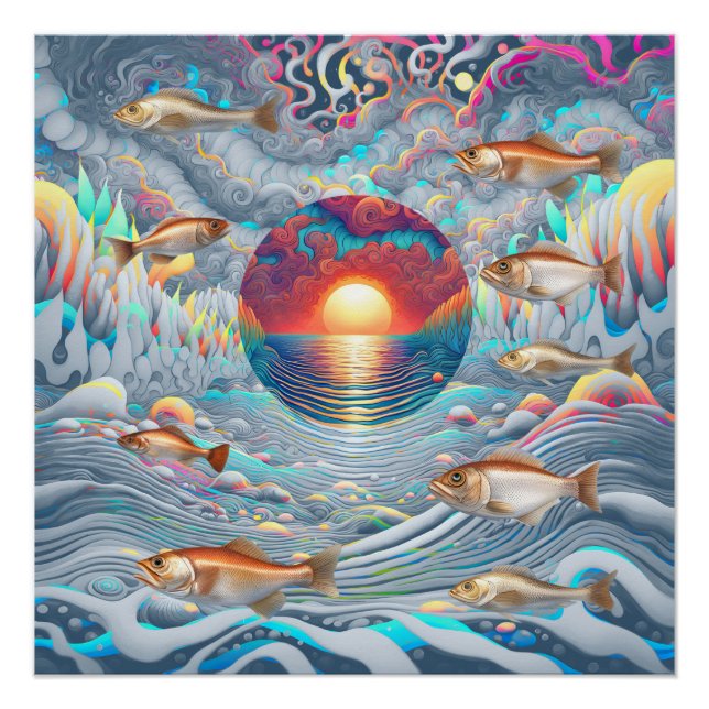 Póster Fish Sunset (Anverso)