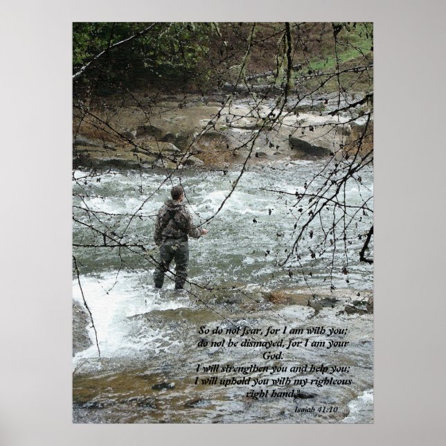 Póster Fisherman River Isaiah 41:10 Print (Frente)