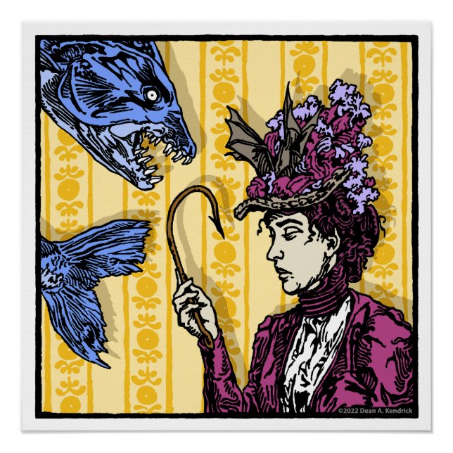 Póster Fishhook - Pop Gótico Nightmare Surreal Art (Anverso)