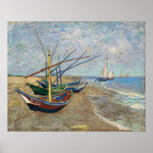 Póster Fishing Boars on the Beach at Saintes Maries 1888 