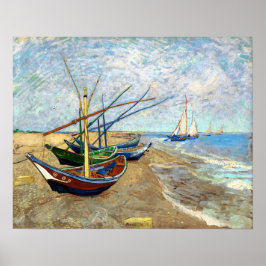 Póster Fishing Boats on Saintes-Maries Beach - Van Gogh