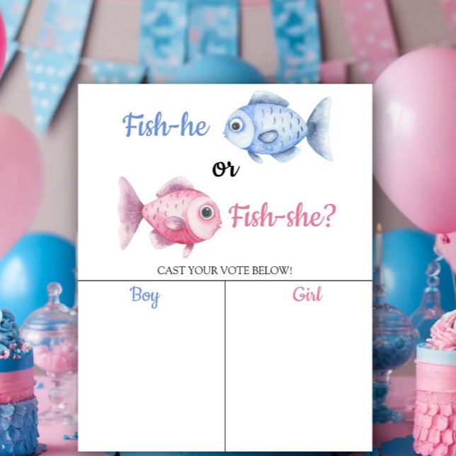 Póster Fishing Gender reveal He or She chart (Subido por el creador)
