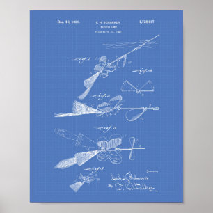 Póster Fishing Lure 1929 Patent Art Blueprint