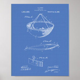 Póster Fishing Net 1920 Patent Art Blueprint