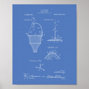 Póster Fishing Tackle 1912 Patent Art Blueprint