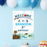 Póster Fishing themed O-fish-ally birthday welcome sign<br><div class="desc">18 x 24 inches inches Fishing themed O-fish-ally birthday welcome sign</div>