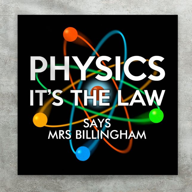 Póster Física personalizada Es la ciencia de la ley (Personalized Physics It's the Law Science Poster)